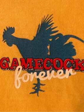 Comfort Colors Yellow 'Gamecock Forever' Graphic Tee with Blue Rooster